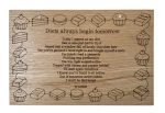 Diets Always Begin Tomorrow – Original Poem Plaque Oak