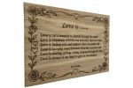 Love is ....... – Original Poem Plaque Oak - Image 2