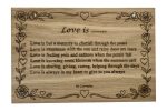 Love is ....... – Original Poem Plaque Oak