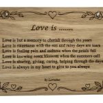 Love is ....... – Original Poem Plaque Oak