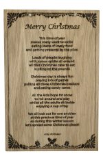 Merry Christmas – Original Poem Plaque Oak