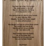 Paws Upon My Heart – Original Poem Plaque Oak