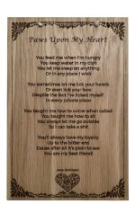 Paws Upon My Heart – Original Poem Plaque Oak