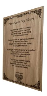 Paws Upon My Heart – Original Poem Plaque Oak - Image 3