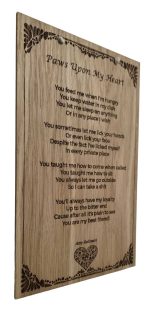Paws Upon My Heart – Original Poem Plaque Oak - Image 2