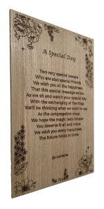 A Special Day – Original Poem Plaque Oak - Image 3